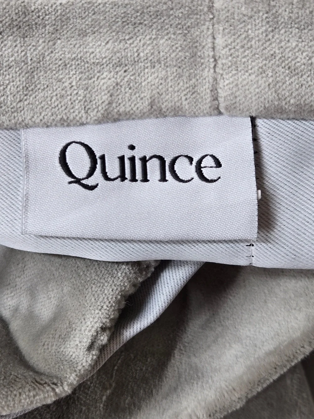 QUINCE Set Of 2 48x84 Cotton Velvet True Blackout Curtains Light Grey 9324